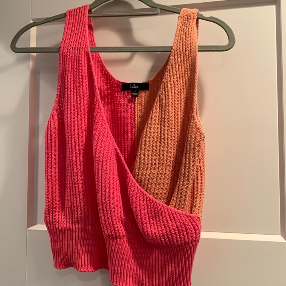 Split color sweater tank